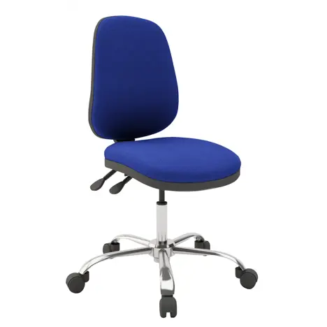 High Back Operators Chair - Chrome - Task Adjustable Arms - Hamilton FL010